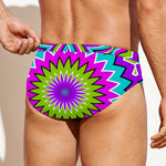 Dizzy Circle Moving Optical Illusion Men's Swim Briefs