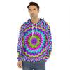 Dizzy Circle Moving Optical Illusion Men's Velvet Pullover Hoodie