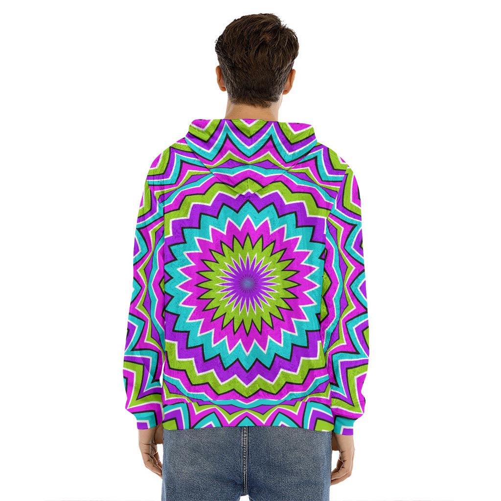 Dizzy Circle Moving Optical Illusion Men's Velvet Pullover Hoodie
