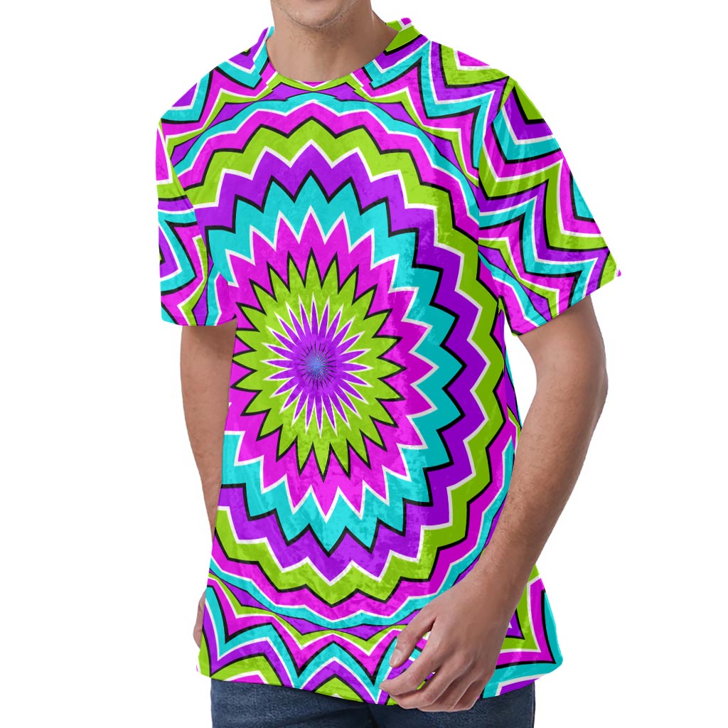 Dizzy Circle Moving Optical Illusion Men's Velvet T-Shirt