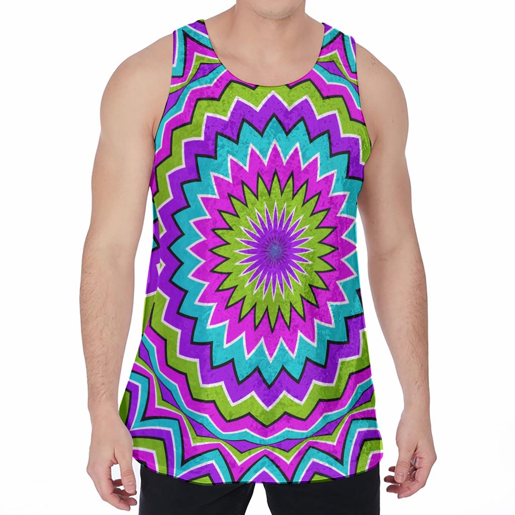 Dizzy Circle Moving Optical Illusion Men's Velvet Tank Top
