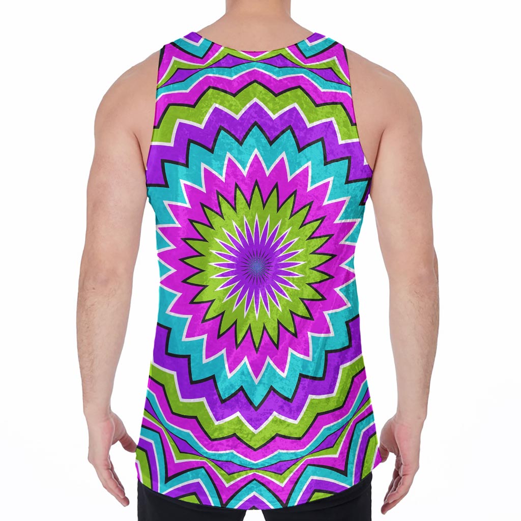 Dizzy Circle Moving Optical Illusion Men's Velvet Tank Top