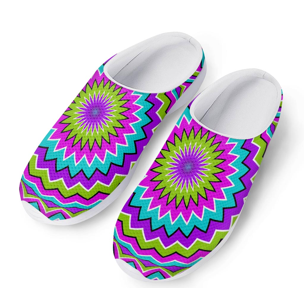 Dizzy Circle Moving Optical Illusion Mesh Casual Shoes