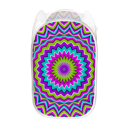 Dizzy Circle Moving Optical Illusion Mesh Laundry Hamper