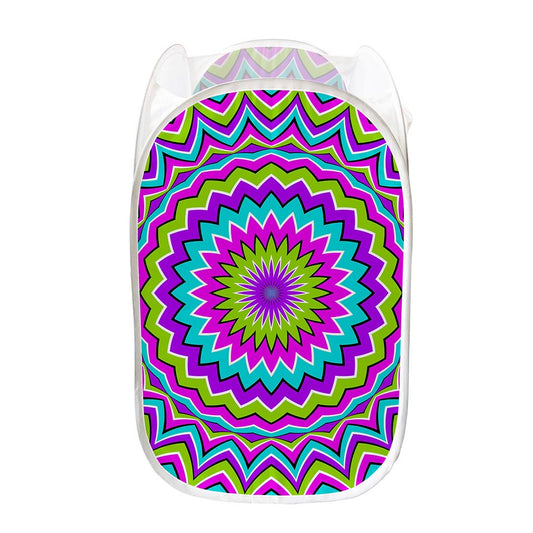 Dizzy Circle Moving Optical Illusion Mesh Laundry Hamper