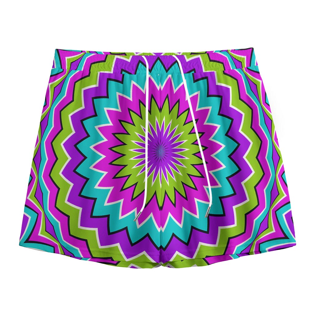 Dizzy Circle Moving Optical Illusion Mesh Shorts
