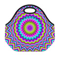 Dizzy Circle Moving Optical Illusion Neoprene Lunch Bag