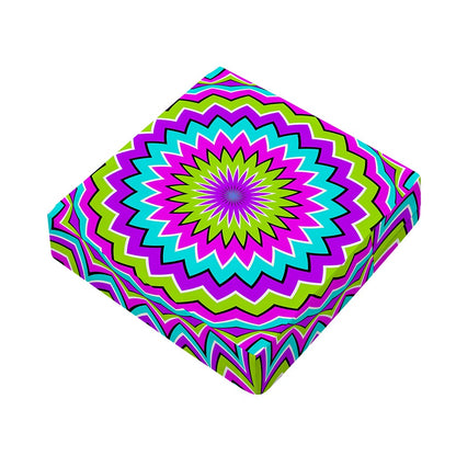 Dizzy Circle Moving Optical Illusion Outdoor Seat Cushion Cover