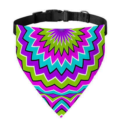 Dizzy Circle Moving Optical Illusion Over The Collar Dog Bandana