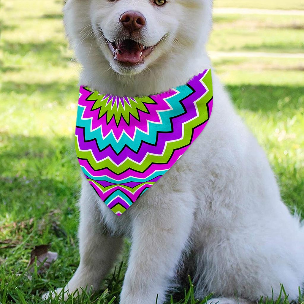Dizzy Circle Moving Optical Illusion Over The Collar Dog Bandana