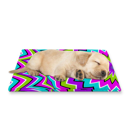 Dizzy Circle Moving Optical Illusion Pet Cooling Mat Cover