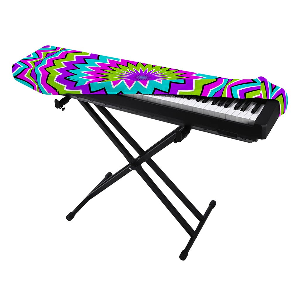 Dizzy Circle Moving Optical Illusion Piano Keyboard Cover