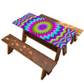 Dizzy Circle Moving Optical Illusion Picnic Table Cover
