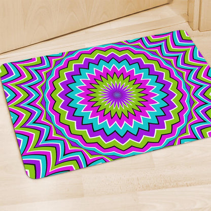 Dizzy Circle Moving Optical Illusion Polyester Doormat