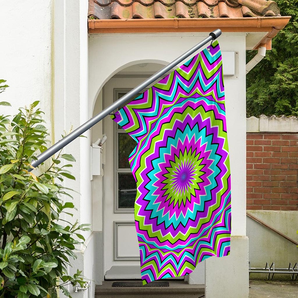 Dizzy Circle Moving Optical Illusion Polyester Flag