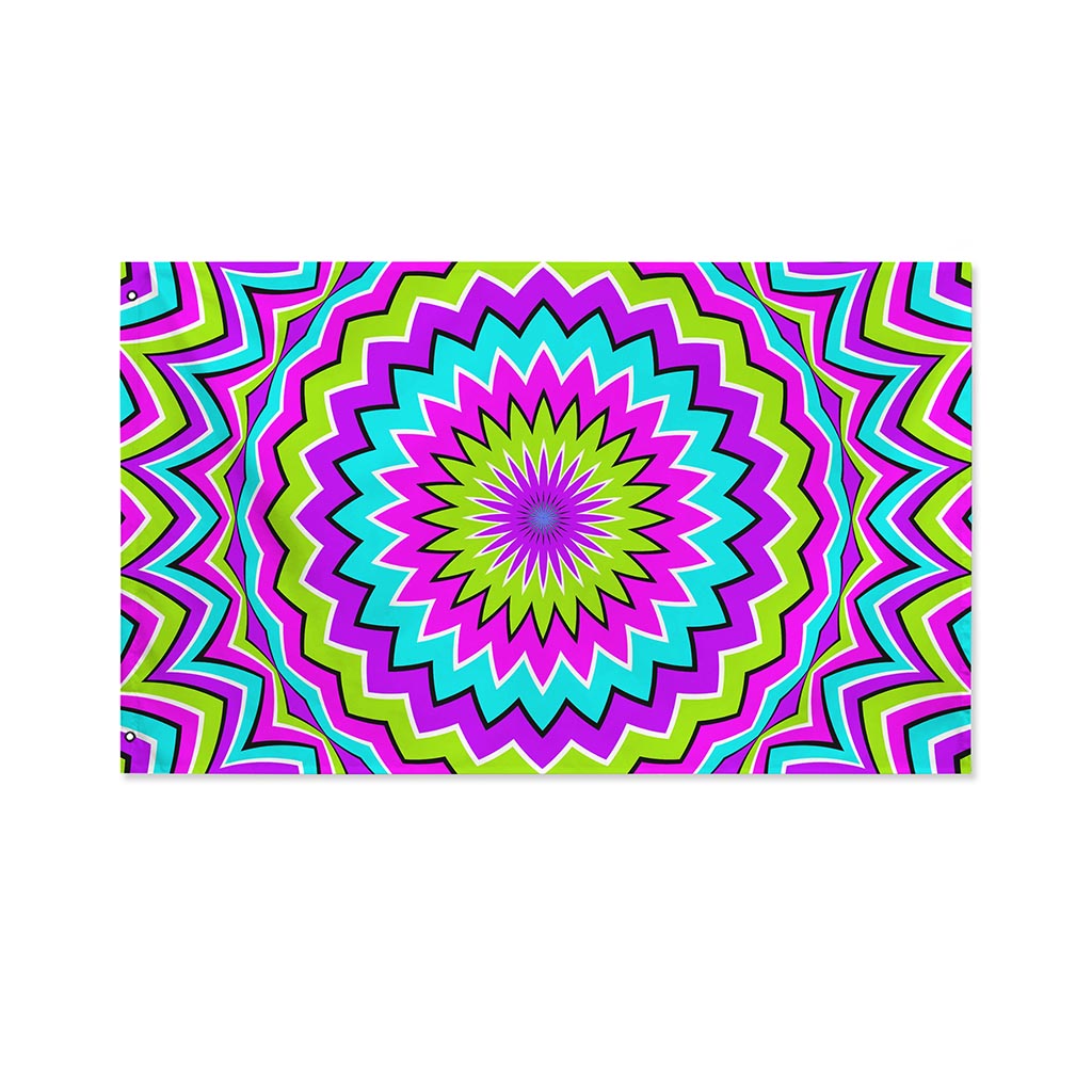 Dizzy Circle Moving Optical Illusion Polyester Flag