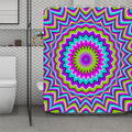 Dizzy Circle Moving Optical Illusion Polyester Shower Curtain