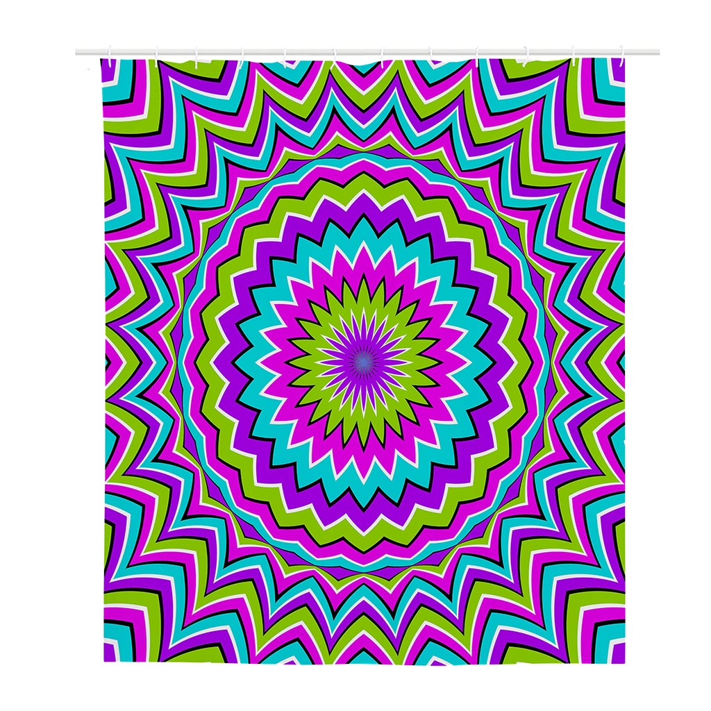 Dizzy Circle Moving Optical Illusion Polyester Shower Curtain