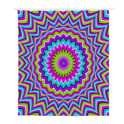 Dizzy Circle Moving Optical Illusion Polyester Shower Curtain