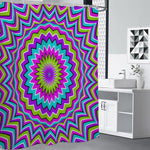 Dizzy Circle Moving Optical Illusion Premium Shower Curtain