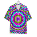 Dizzy Circle Moving Optical Illusion Rayon Hawaiian Shirt