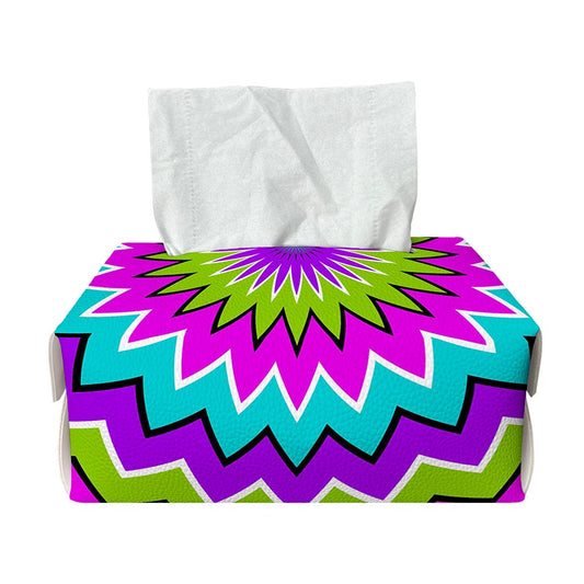 Dizzy Circle Moving Optical Illusion Rectangle Tissue Box Cover