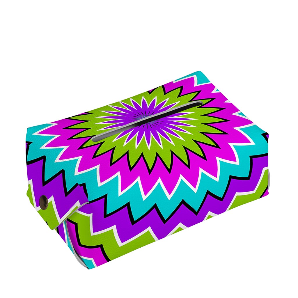 Dizzy Circle Moving Optical Illusion Rectangle Tissue Box Cover