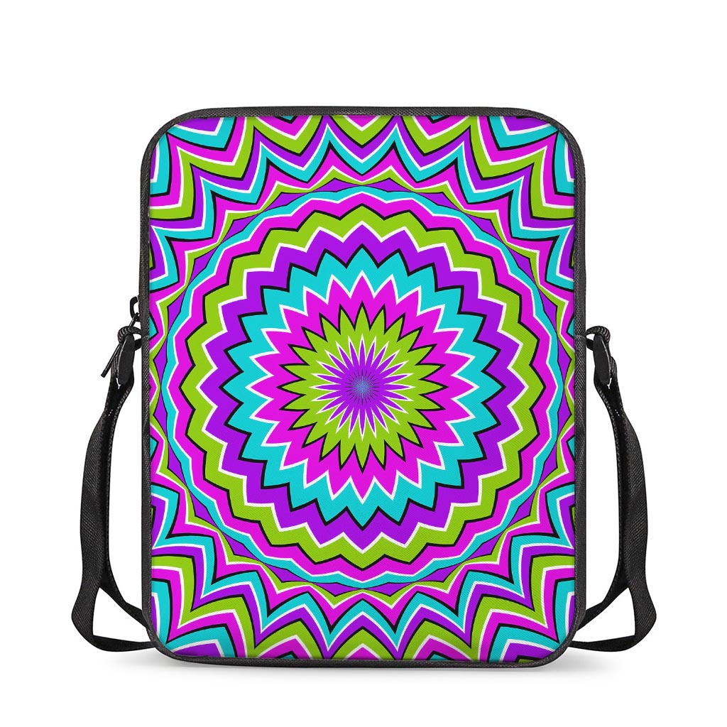 Dizzy Circle Moving Optical Illusion Rectangular Crossbody Bag