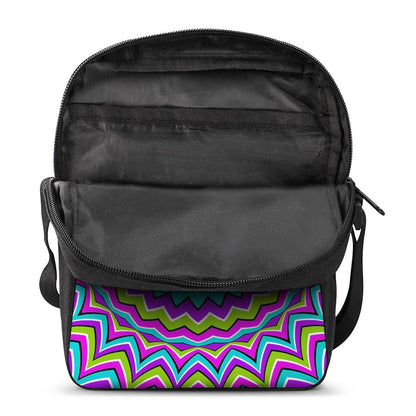 Dizzy Circle Moving Optical Illusion Rectangular Crossbody Bag