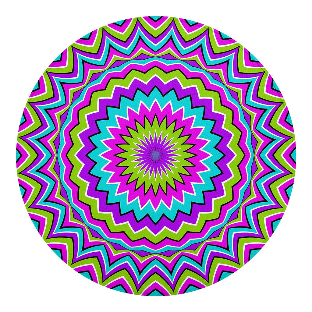Dizzy Circle Moving Optical Illusion Round Blanket