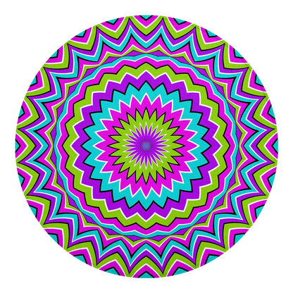 Dizzy Circle Moving Optical Illusion Round Blanket