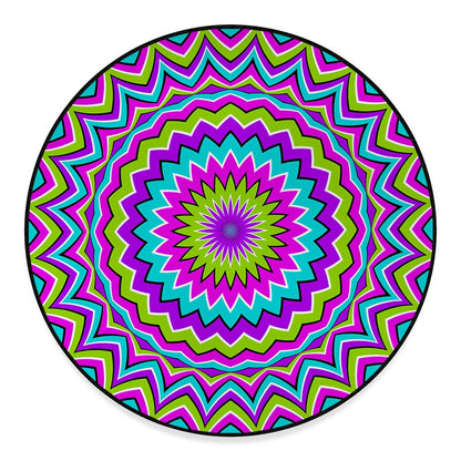 Dizzy Circle Moving Optical Illusion Round Floor Mat