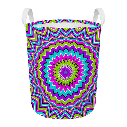 Dizzy Circle Moving Optical Illusion Round Laundry Basket