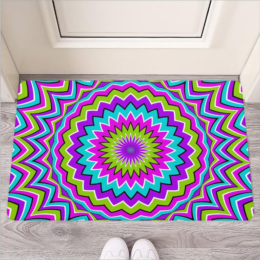 Dizzy Circle Moving Optical Illusion Rubber Doormat