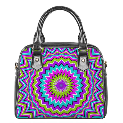 Dizzy Circle Moving Optical Illusion Shoulder Handbag