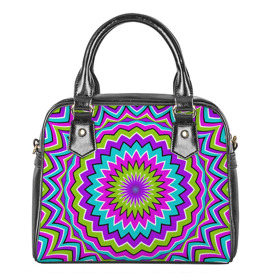 Dizzy Circle Moving Optical Illusion Shoulder Handbag