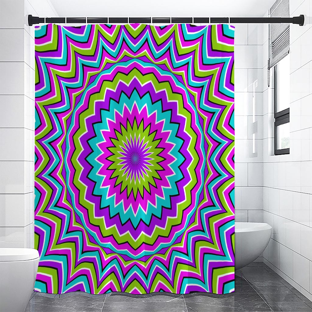 Dizzy Circle Moving Optical Illusion Shower Curtain