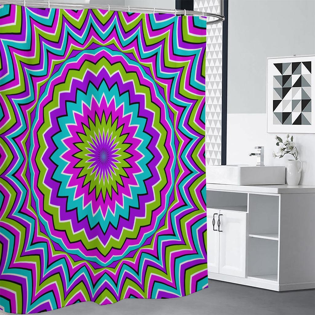 Dizzy Circle Moving Optical Illusion Shower Curtain