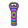 Dizzy Circle Moving Optical Illusion Single Neoprene Wine Tote