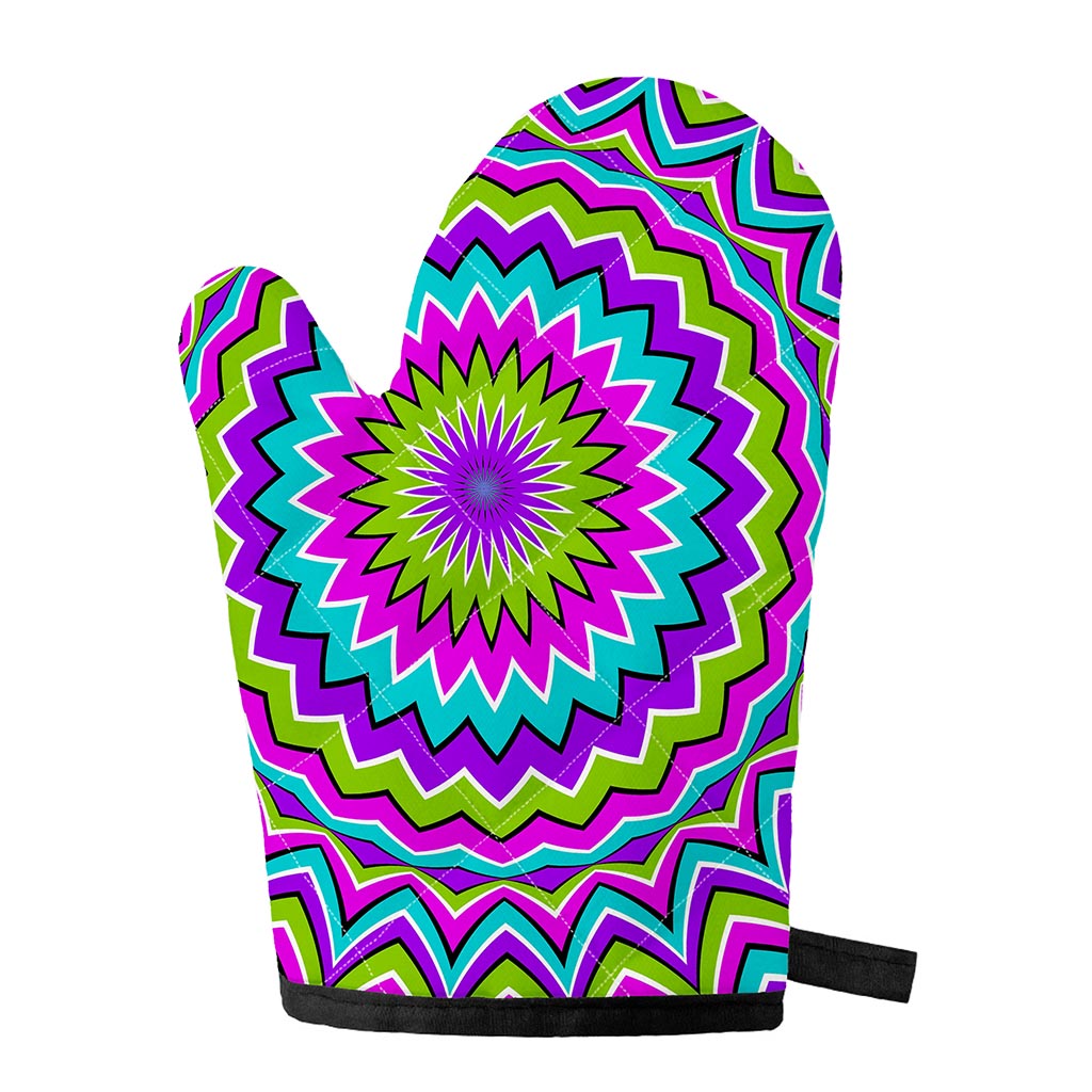 Dizzy Circle Moving Optical Illusion Single Oven Mitt