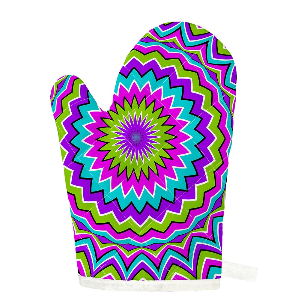 Dizzy Circle Moving Optical Illusion Single Oven Mitt