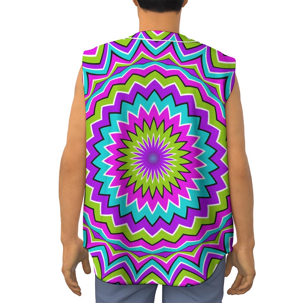 Dizzy Circle Moving Optical Illusion Sleeveless Baseball Jersey