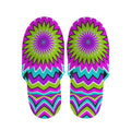 Dizzy Circle Moving Optical Illusion Slippers