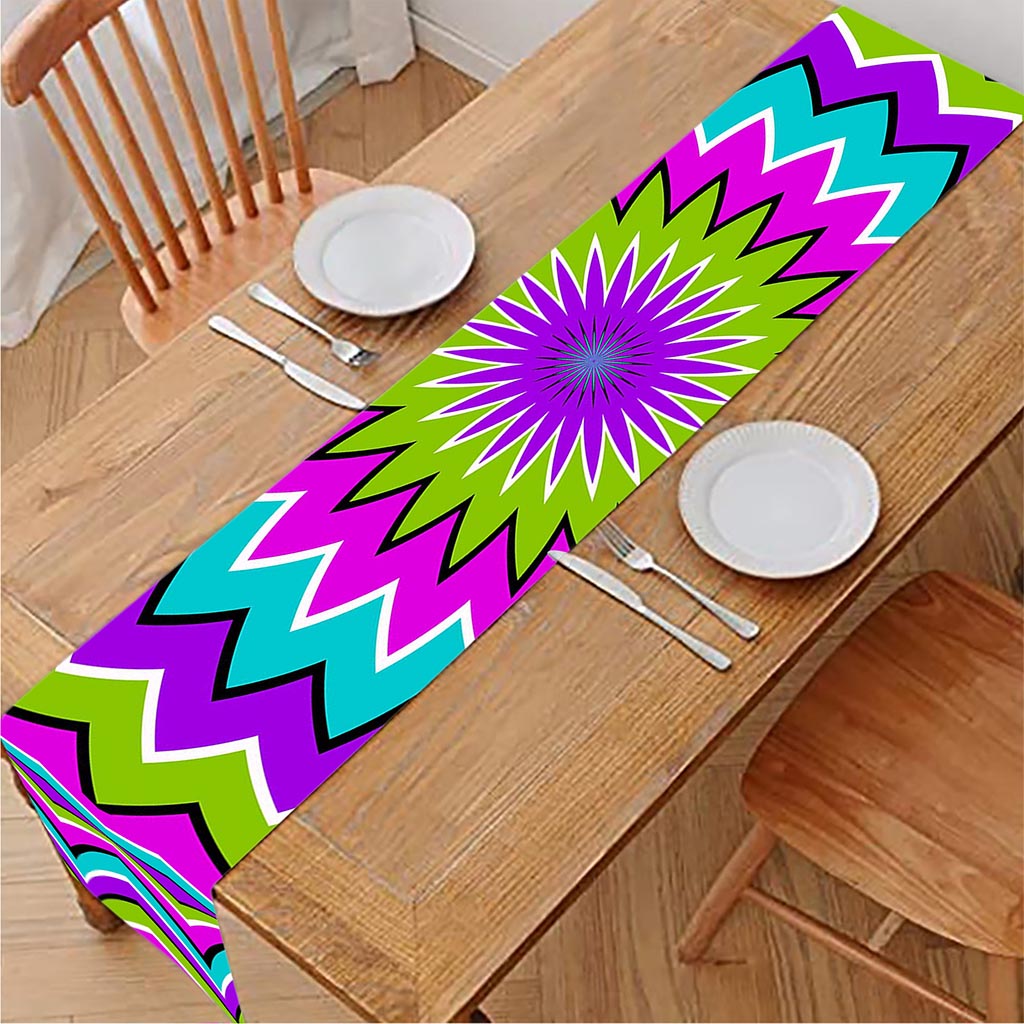 Dizzy Circle Moving Optical Illusion Table Runner