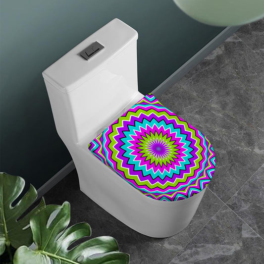 Dizzy Circle Moving Optical Illusion Toilet Lid Cover