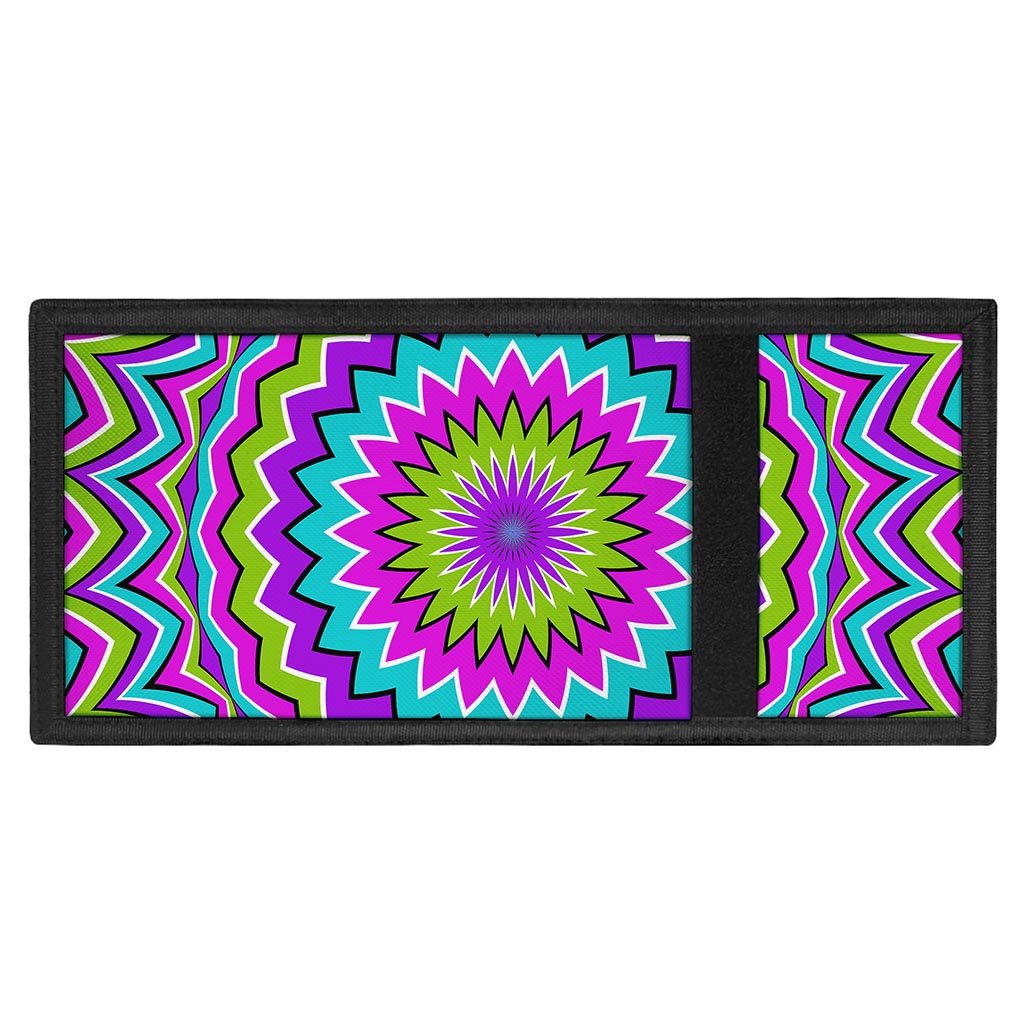 Dizzy Circle Moving Optical Illusion Trifold Wallet
