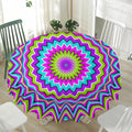 Dizzy Circle Moving Optical Illusion Waterproof Round Tablecloth