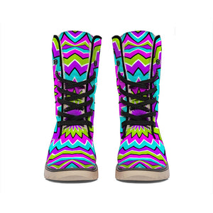 Dizzy Circle Moving Optical Illusion Winter Boots