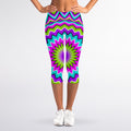 Dizzy Circle Moving Optical Illusion Women's Capri Leggings