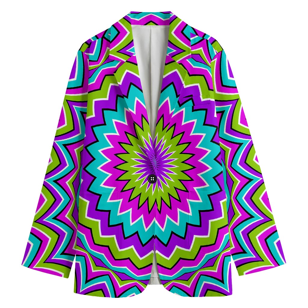 Dizzy Circle Moving Optical Illusion Women's Cotton Blazer